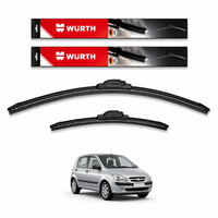 WÜRTH Soft Wiper Blade for Hyundai Getz | 24" + 14" Set | Flat Frameless | Streak-Free