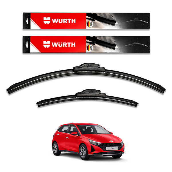 WÜRTH Soft Wiper Blade for Hyundai i20 | 24" + 16" Set | Flat Frameless | Streak-Free
