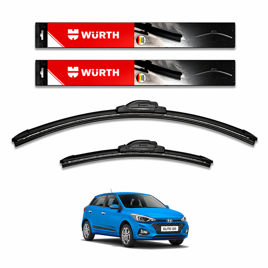WÜRTH Soft Wiper Blade for Hyundai i20 Elite | 24" + 16" Set | Flat Frameless | Streak-Free