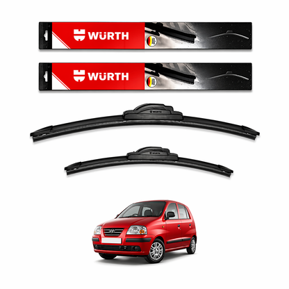 WÜRTH Soft Wiper Blade for Hyundai Santro Xing | 20" + 16" Set | Flat Frameless | Streak-Free