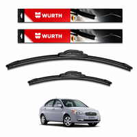 WÜRTH Soft Wiper Blade for Hyundai Verna (Old Model) | 22" + 16" Set | Flat Frameless | Streak-Free