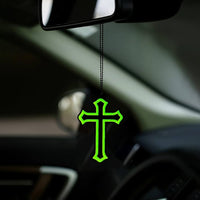 Christian Emblem Car Mirror Hanging Pendant – Acrylic Cross Hanging Accessory | Stylish Interior Decor