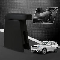 Car Center Armrest with Storage for Maruti Suzuki Duster | Adjustable | Premium Leather Finish (Black)