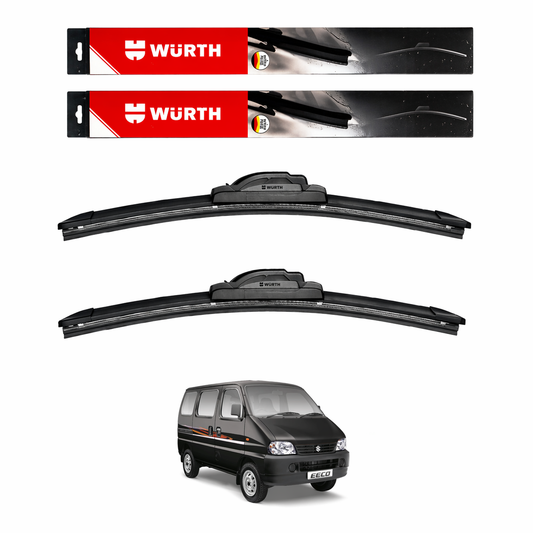WÜRTH Soft Wiper Blade for Maruti Suzuki Eeco | 16" + 16" Set | Flat Frameless | Streak-Free