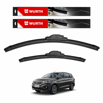 WÜRTH Soft Wiper Blade for Maruti Suzuki Ertiga | 21" + 14" Set | Flat Frameless | Streak-Free