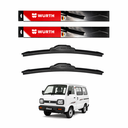 WÜRTH Soft Wiper Blade for Maruti Suzuki Omni | 12" + 12" Set | Flat Frameless | Streak-Free