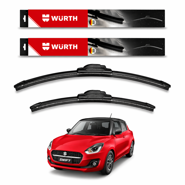 WÜRTH Soft Wiper Blade for Maruti Suzuki Swift New | 21" + 19" Set | Flat Frameless | Streak-Free