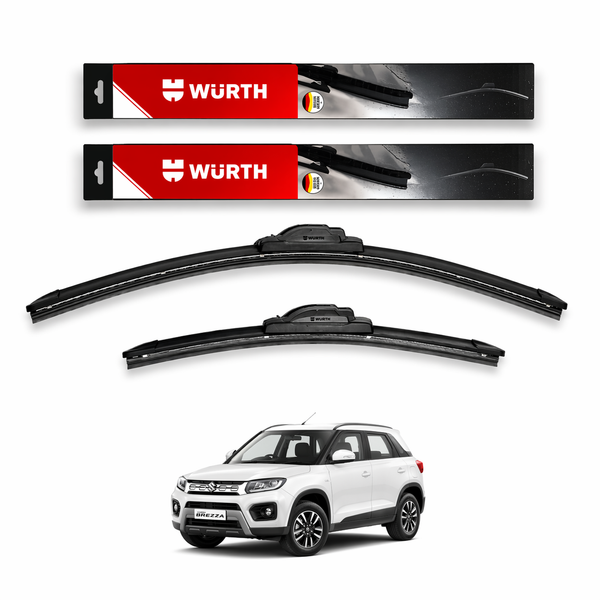 WÜRTH Soft Wiper Blade for Maruti Suzuki Vitara Brezza 2020 | 24" + 16" Set | Flat Frameless | Streak-Free