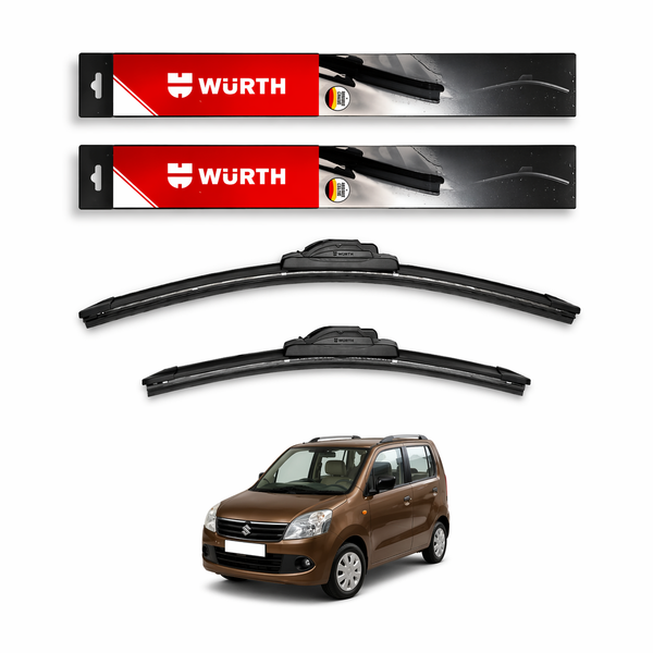 WÜRTH Soft Wiper Blade for Maruti Suzuki Wagon R K-Series | 18" + 16" Set | Flat Frameless | Streak-Free