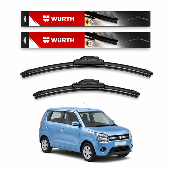 WÜRTH Soft Wiper Blade for Maruti Suzuki Wagon R (2019 Onwards) | 18" + 16" Set | Flat Frameless | Streak-Free