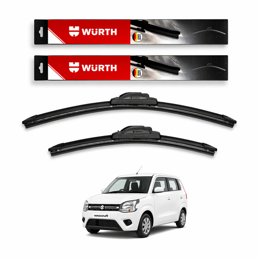 WÜRTH Soft Wiper Blade for Maruti Suzuki Wagon R (New) | 18" + 16" Set | Flat Frameless | Streak-Free