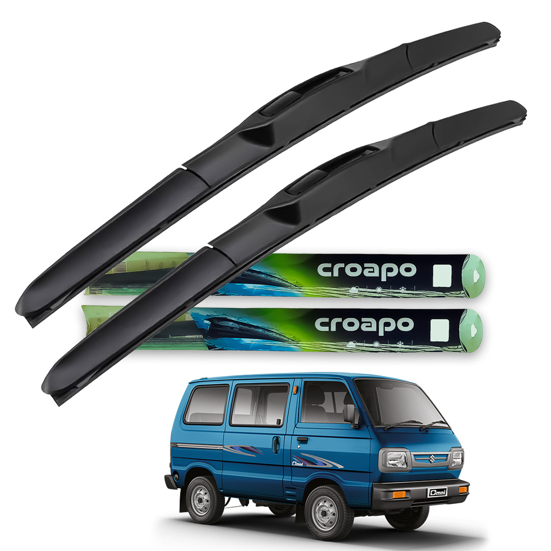 Croapo Front Hybrid Wiper Blades for Maruti Suzuki Omni (All Models) – 12” Driver & 12” Passenger (Set of 2)