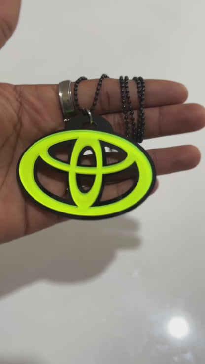 Toyota Logo Car Mirror Hanging Pendant – Acrylic Hanging Accessory | Stylish Interior Decor