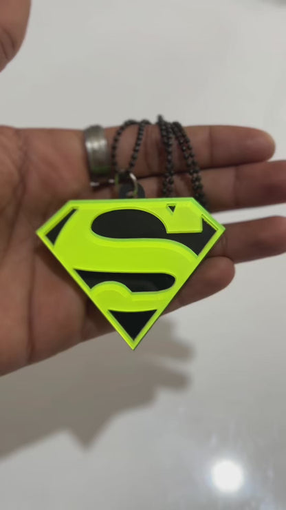 Superman Logo Car Mirror Hanging Pendant – Acrylic Hanging Accessory | Stylish Interior Decor