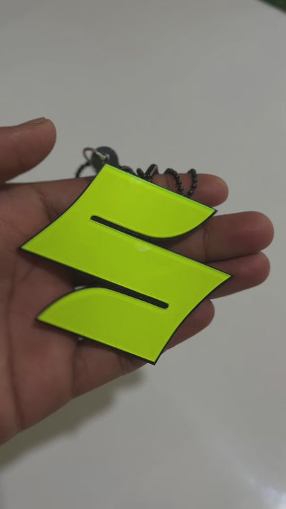 Suzuki Logo Car Mirror Hanging Pendant – Acrylic Hanging Accessory | Stylish Interior Decor