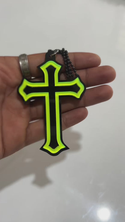 Christian Emblem Car Mirror Hanging Pendant – Acrylic Cross Hanging Accessory | Stylish Interior Decor