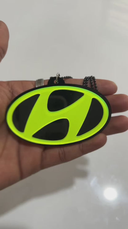 Hyundai Logo Car Mirror Hanging Pendant – Acrylic Hanging Accessory | Stylish Interior Decor