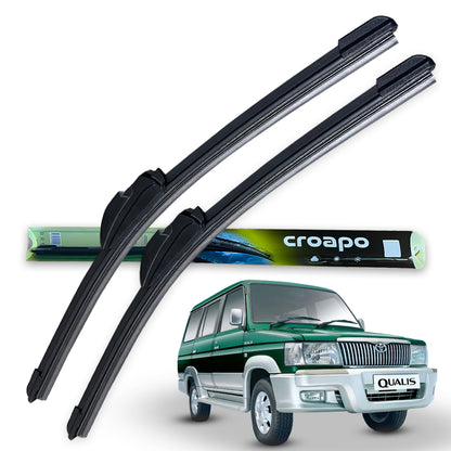 Croapo Frameless Windshield Wiper Blades for Toyota Qualis– 16” Driver & 16” Passenger (Set of 2)