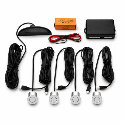 Car Parking Sensor System with 4 Ultrasonic Sensors – Silver