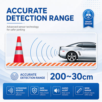 Car Parking Sensor System with 4 Ultrasonic Sensors – Silver