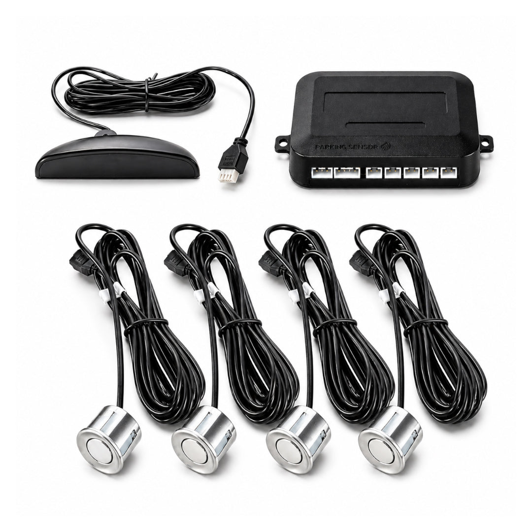 Car Parking Sensor System with 4 Ultrasonic Sensors – Silver