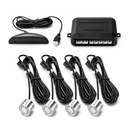 Car Parking Sensor System with 4 Ultrasonic Sensors – Silver
