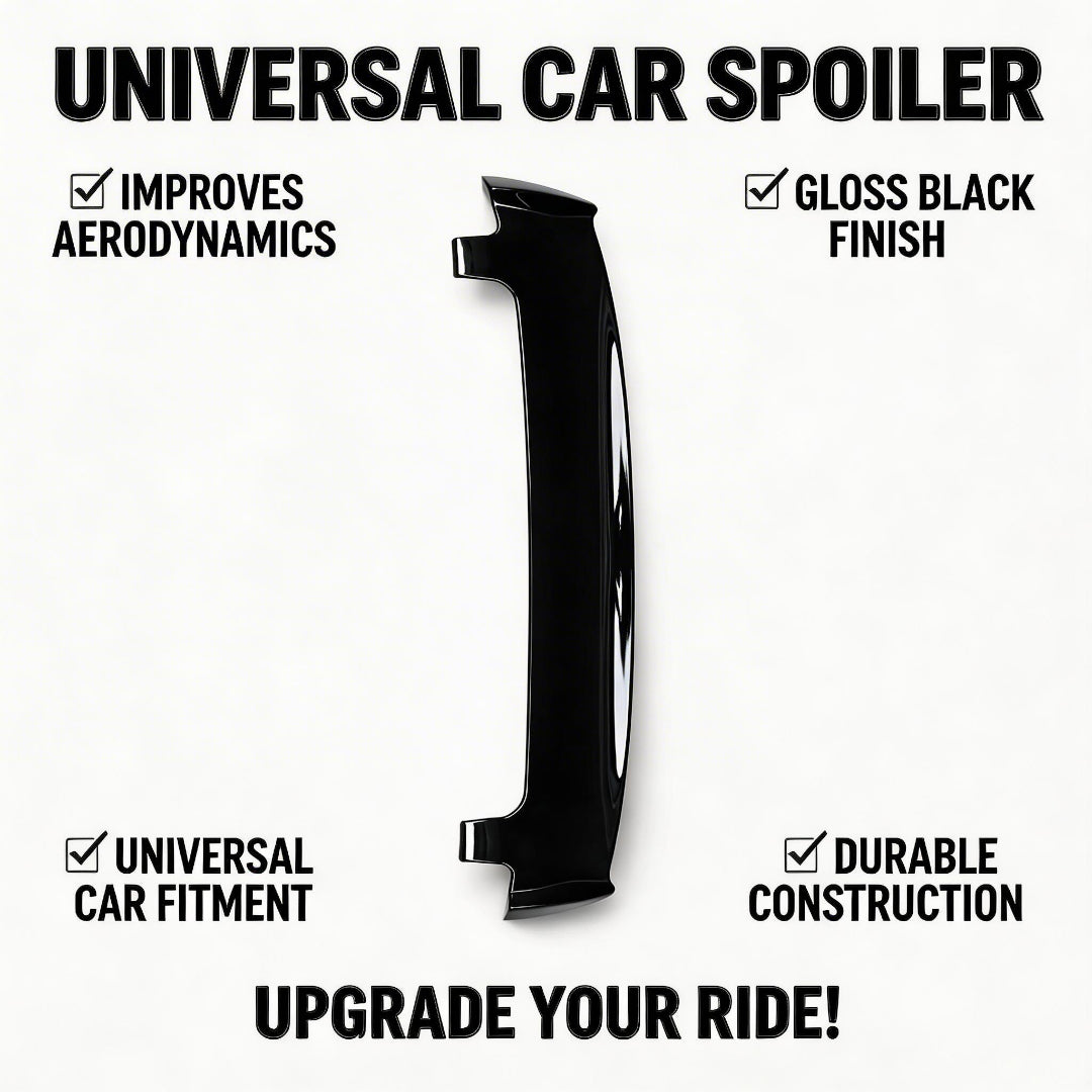 Universal Car Spoiler – Gloss Black Rear Wing  | ABS | Aerodynamic Performance & Stylish Upgrade