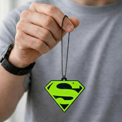 Superman Logo Car Mirror Hanging Pendant – Acrylic Hanging Accessory | Stylish Interior Decor