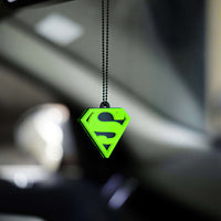 Superman Logo Car Mirror Hanging Pendant – Acrylic Hanging Accessory | Stylish Interior Decor