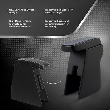 Car Center Armrest with Storage for Maruti Suzuki Swift 2024 – Black