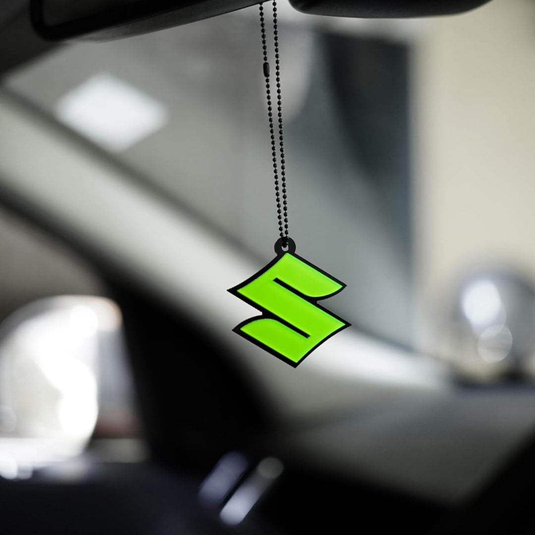 Suzuki Logo Car Mirror Hanging Pendant – Acrylic Hanging Accessory | Stylish Interior Decor
