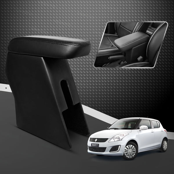 Car Center Armrest with Storage | Adjustable Hand Rest | Premium Leather Finish | Compatible with Maruti Suzuki Swift (Old Model)