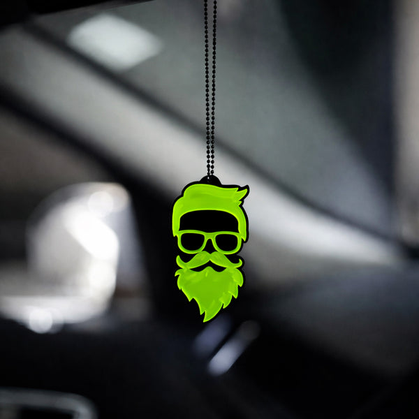 Beard Man Car Mirror Hanging Pendant – Acrylic Hanging Accessory | Stylish Interior Decor