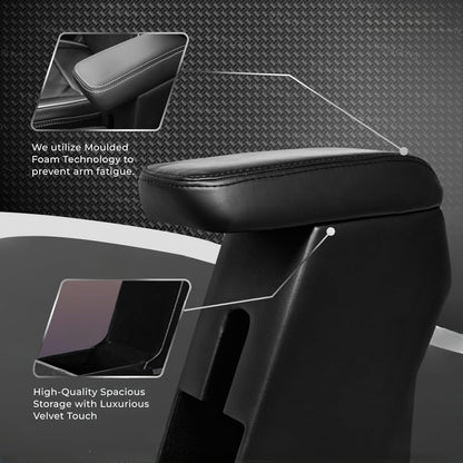 Car Center Armrest with Storage Fits Maruti Suzuki Swift 2018–2023 (Black)