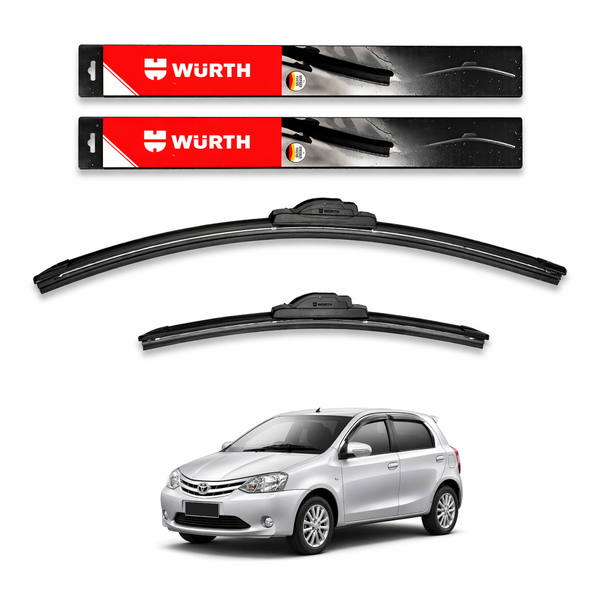 WÜRTH Soft Wiper Blade for Toyota Etios | 22" + 16" Set | Flat Frameless | Streak-Free