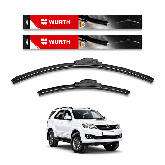 WÜRTH Soft Wiper Blade for Toyota Fortuner (Old) | 22" + 19" Set | Flat Frameless | Streak-Free