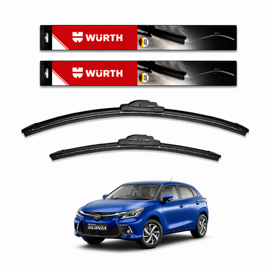 WÜRTH Soft Wiper Blade for Toyota Glanza | 21" + 18" Set | Flat Frameless | Streak-Free