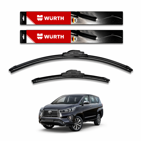 WÜRTH Soft Wiper Blade for Toyota Innova Crysta | 26" + 16" Set | Flat Frameless | Streak-Free