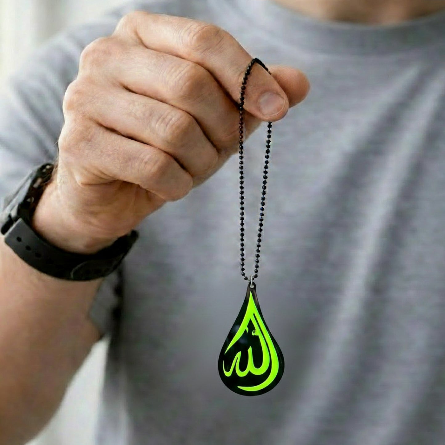 Allah Drop Car Mirror Hanging Pendant – Acrylic Hanging Accessory | Islamic Interior Decor