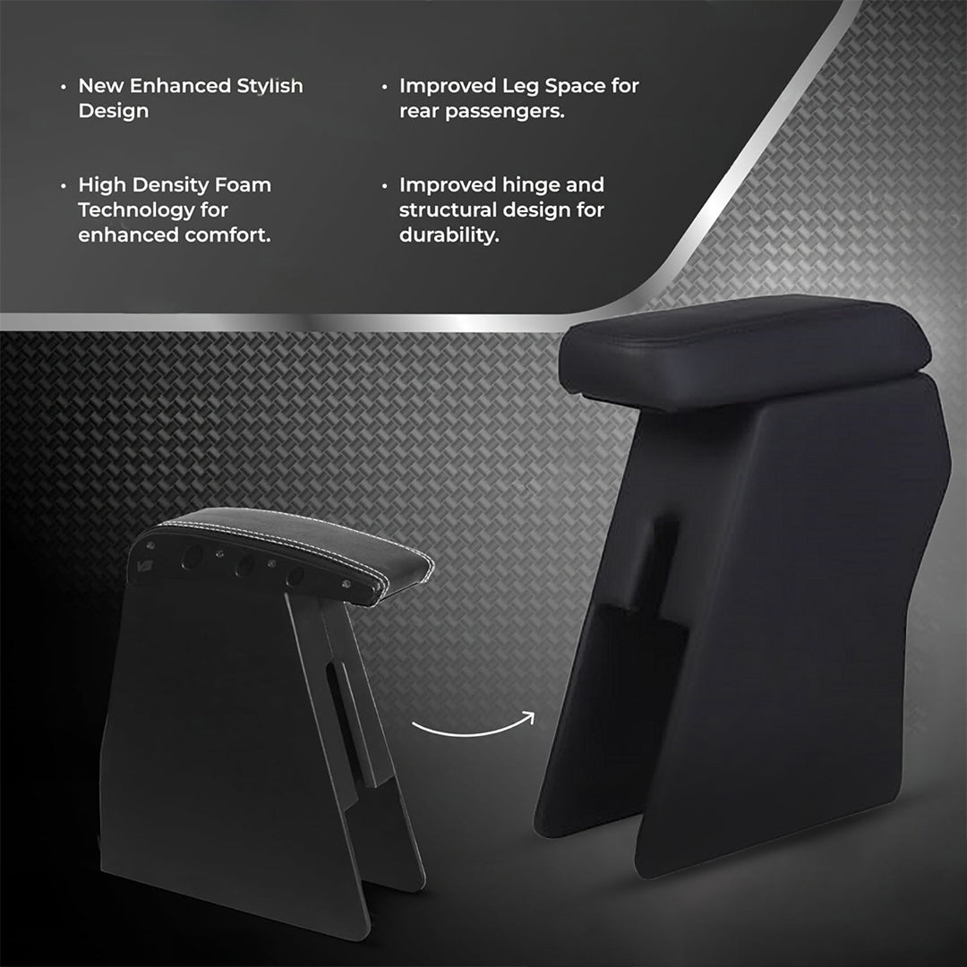 Car Center Armrest with Storage for  Maruti Suzuki S-Presso – Black