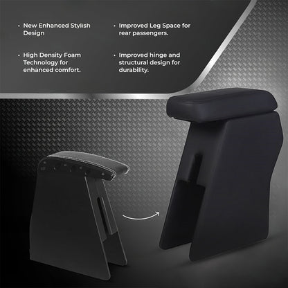 Car Center Armrest with Storage for  Maruti Suzuki S-Presso – Black