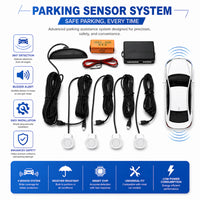 Car Parking Sensor System with 4 Ultrasonic Sensors – White