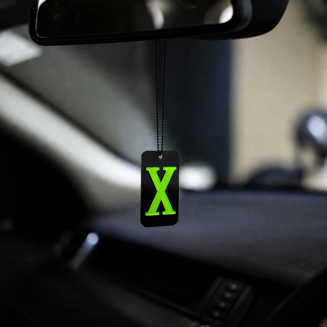 X Logo Car Mirror Hanging Pendant – Acrylic Hanging Accessory | Stylish Interior Decor